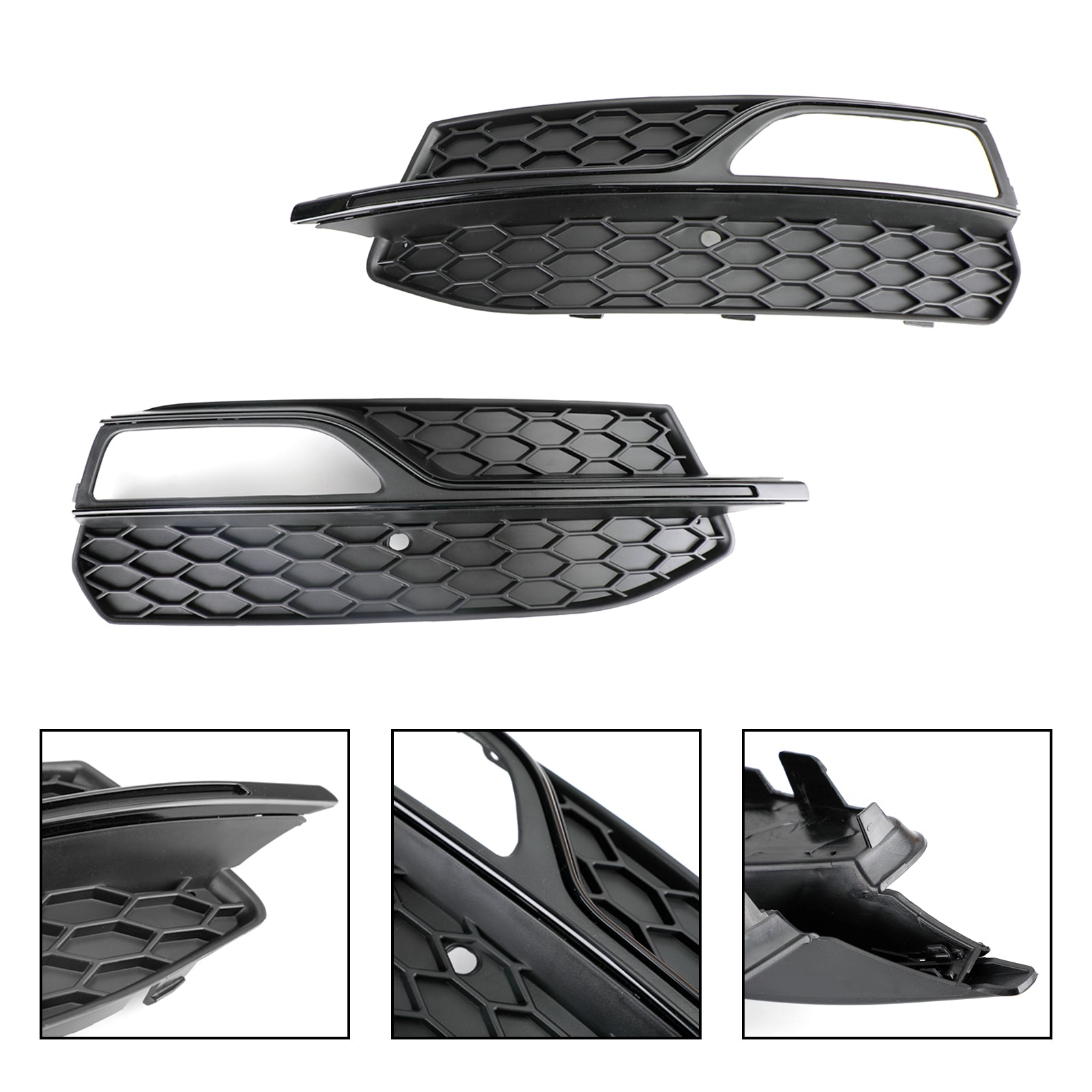 Audi A3 S-Line 8V 2013-2016 Parrilla de luz antiniebla de panal, cubierta inferior del parachoques delantero, rejilla negra 8V3807681G 8V3807682G