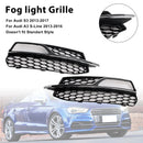 Audi A3 S-Line 8V 2013-2016 Honingraat Mistlamp Grill Voorbumper Onderafdekking Zwart Grille 8V3807681G 8V3807682G-22