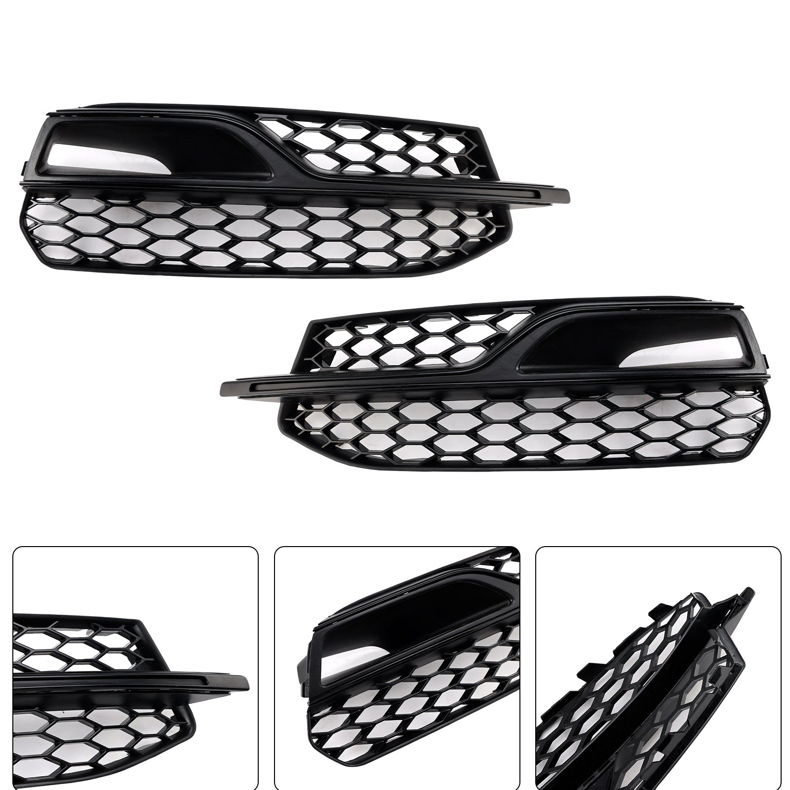 2013-2016 Audi S3 8V Honeycomb Lower Grille Front Bumper Fog Light Cover Black Grill 8V3807681L 8V3807681K