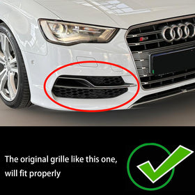 Audi S3/A3 Sline 8V 2013-2016 Frente inferior luz de nevoeiro tampa grade preta 8V3807682L 8V3 807 682 K - 0
