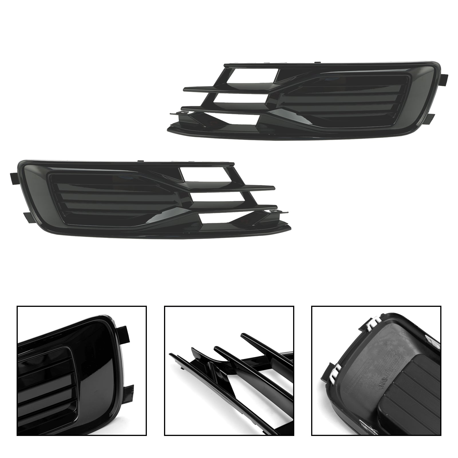 Audi 2014-2018 A6 C7 4G0807647T94 4G0807648T94 2 pezzi paraurti anteriore fendinebbia copertura griglia griglia nera