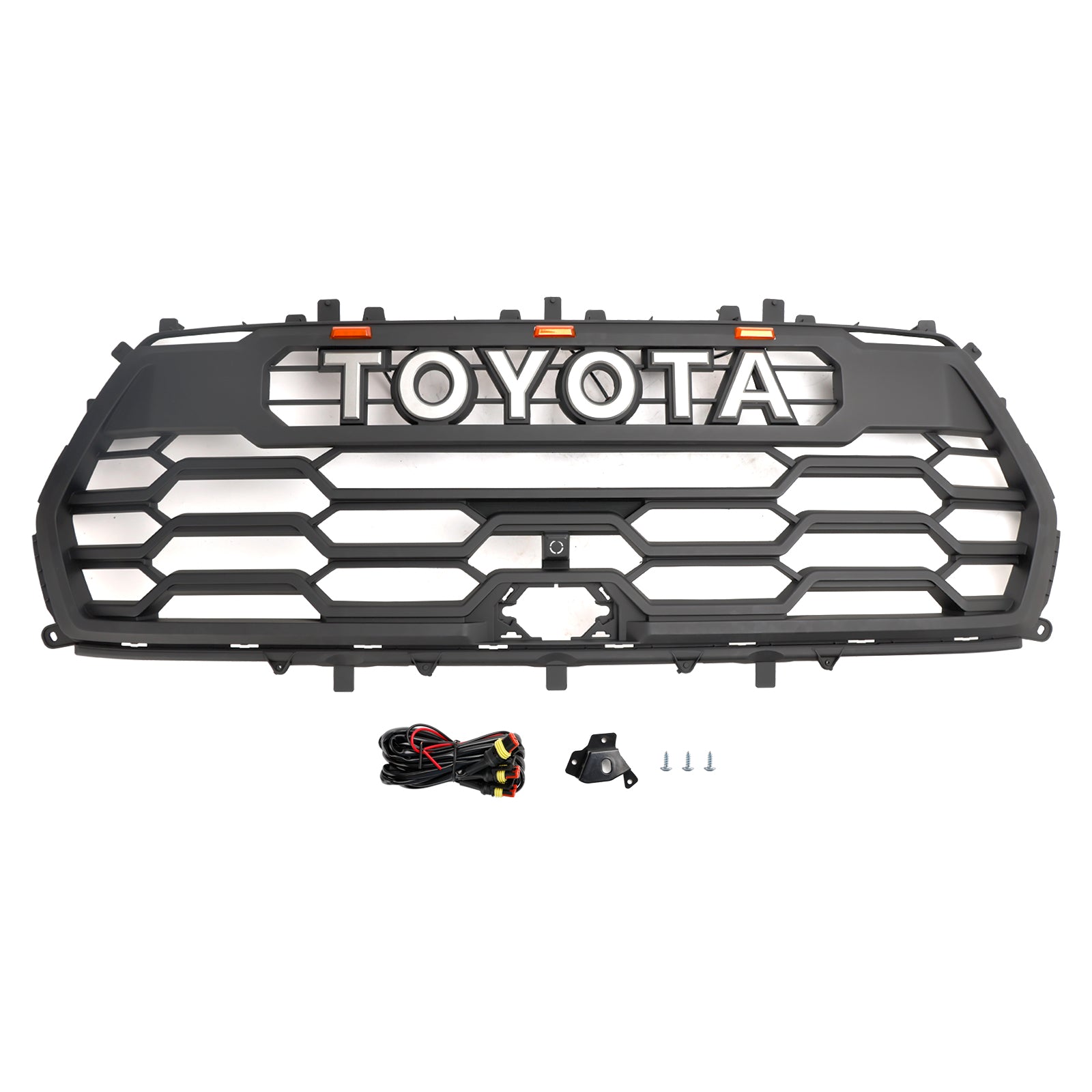 Toyota Sequoia 2022-2024 TRD PRO Style Front Bumper Grill Black Grille