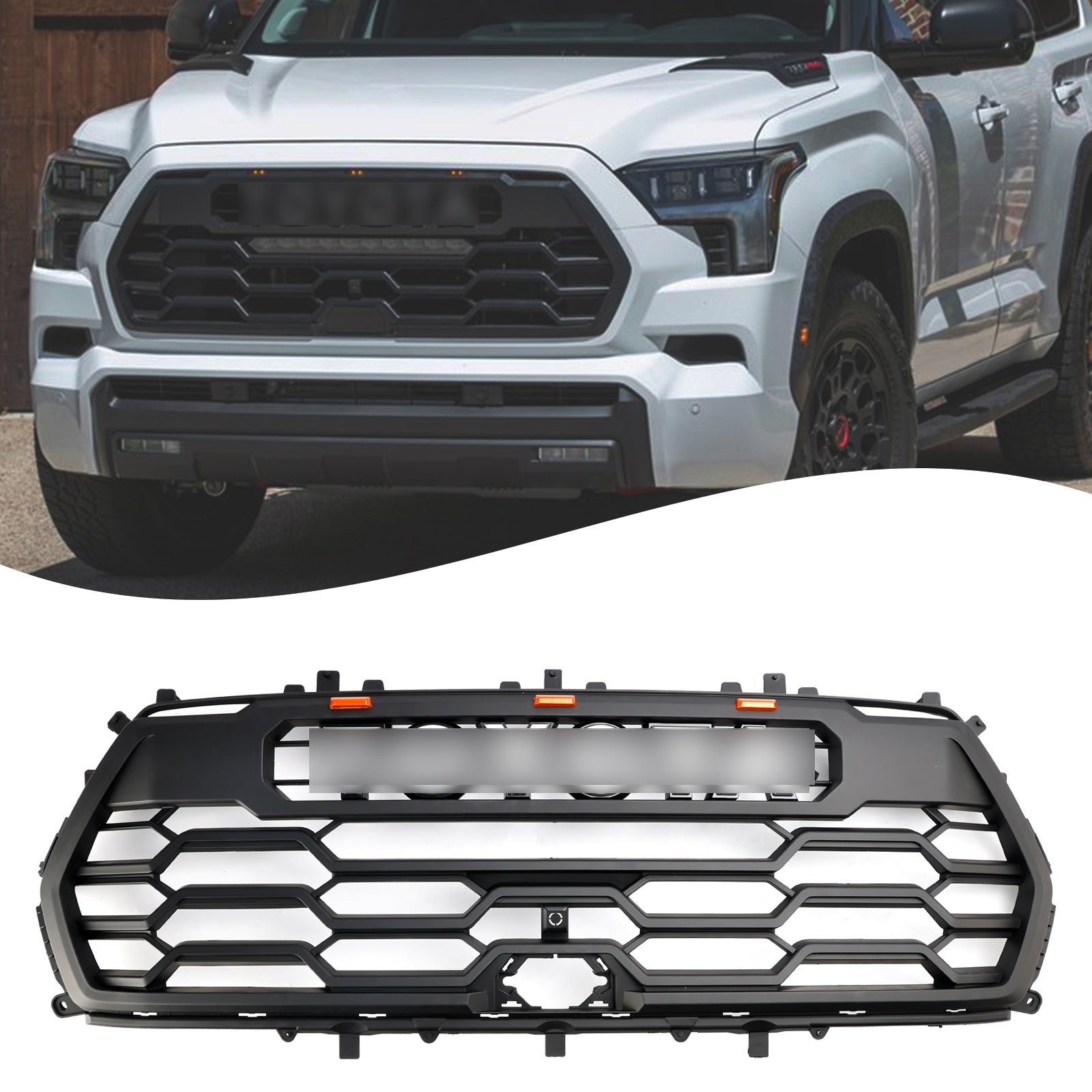 2022-2024 Toyota Sequoia Burumper Grill TRD Pro Style Black Grille