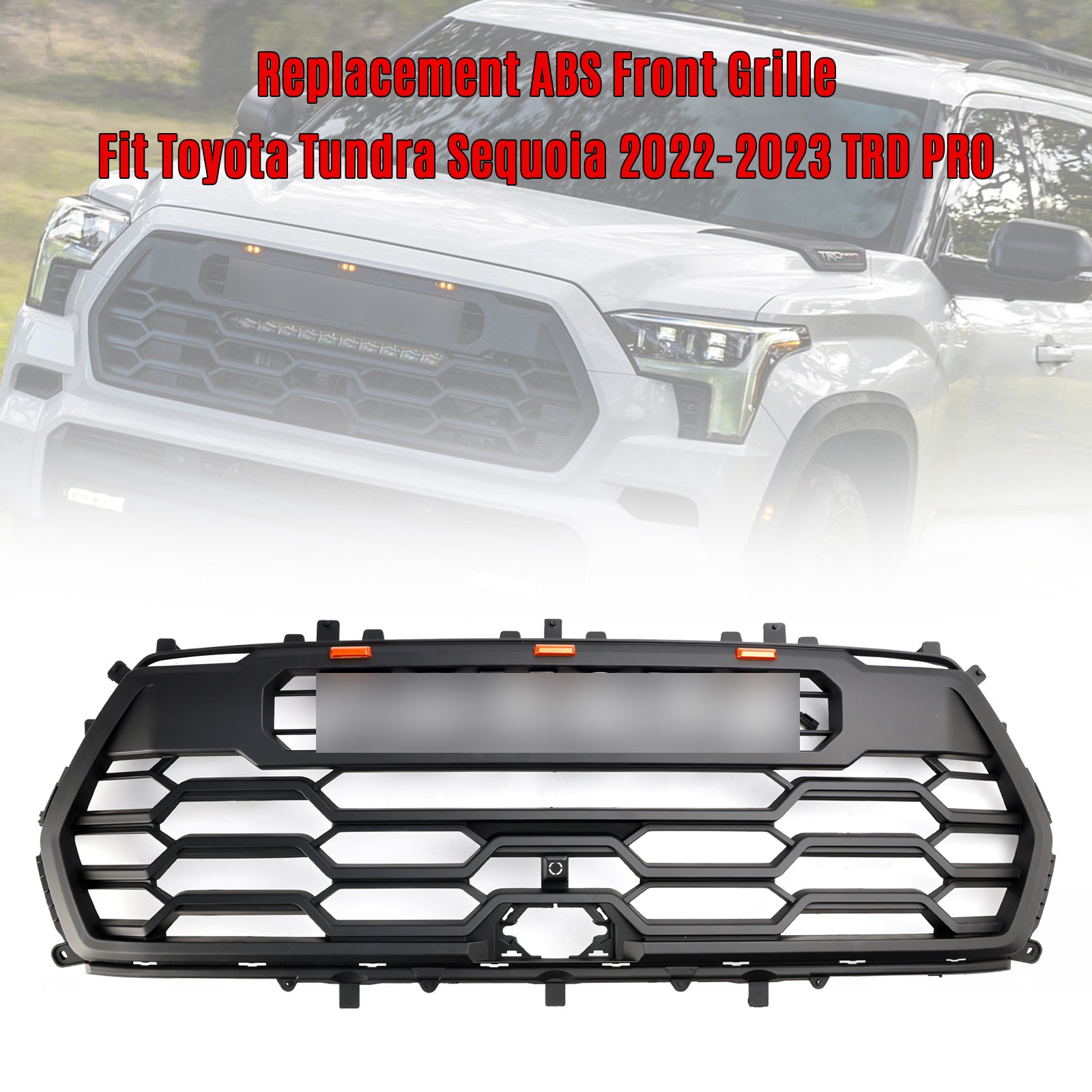 2022-2024 Toyota Sequoia Burumper Grill TRD Pro Style Black Grille