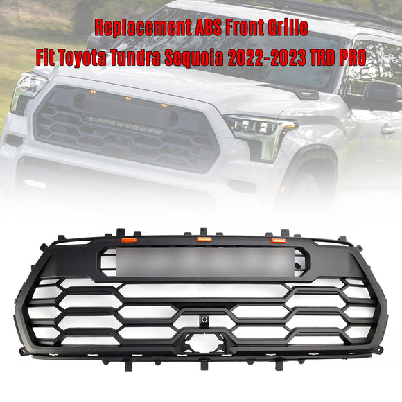Griglia per paraurti anteriore Toyota Sequoia 2022-2024, griglia nera stile TRD PRO