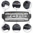 2021-2022 Ford F250 F350 F450 F550 Super Duty Raptor Style Griglia paraurti anteriore Griglia nera con LED-5