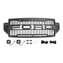 2021-2022 Ford F250 F350 F450 F550 Super Duty Raptor Style Griglia paraurti anteriore Griglia nera con LED-1