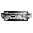 2021-2022 Ford F250 F350 F450 F550 Super Duty Raptor Style Front Bumper Grill Black Grille W/LED-2