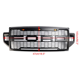 2021–2022 Ford F250 F350 F450 F550 Super Duty Raptor Style Frontstoßstangengrill, schwarzer Kühlergrill mit LED - 0