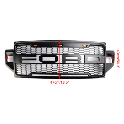 2021-2022 Ford F250 F350 F450 F550 Super Duty Raptor Style Voorbumpergrill Zwart Grille met LED - 0