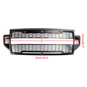 2021-2022 Ford F250 F350 F450 F550 Super Duty Raptor Style Front Bumper Grill Black Grille W/LED & FORD Letter - 0