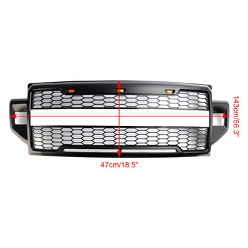 Parrilla de parachoques delantero estilo Raptor para Ford F250 F350 F450 F550 Super Duty 2021-2022, parrilla negra con LED<lámpara>PARA letra - 0