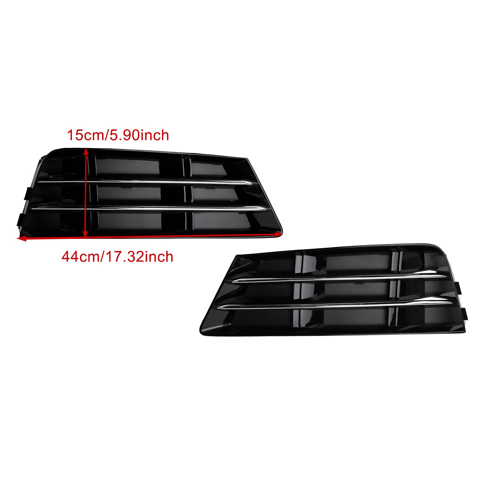 Audi A4 B9 2016–2018, Standardversion, RS4-Stil, Nebelscheinwerfergrill, untere Stoßstange, Chrom