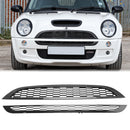 Mini Cooper R50 R52 R53 2002-2006 2 piezas rejilla frontal de malla de panal parrilla de repuesto negra-1