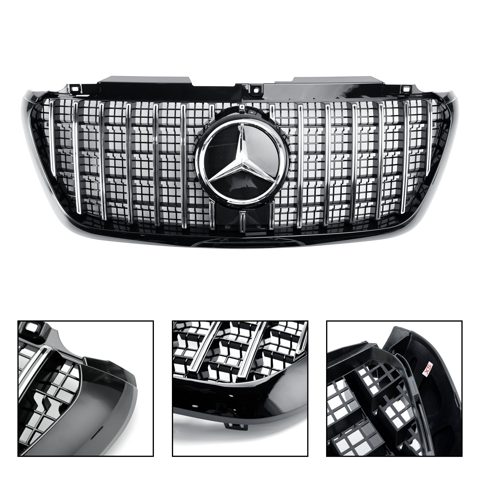 Grille de pare-chocs avant de style AMG Mercedes Benz Sprinter W907 W910 1500 2500 3500 2018.2-2023 Grille noire