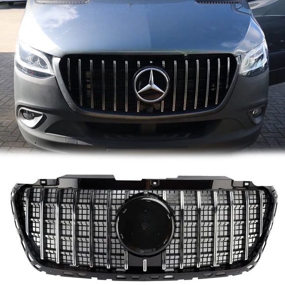 Mercedes Benz Sprinter 2018.2-2023 W907  W910 Griglia paraurti anteriore stile AMG 1500 2500 3500 Griglia nera