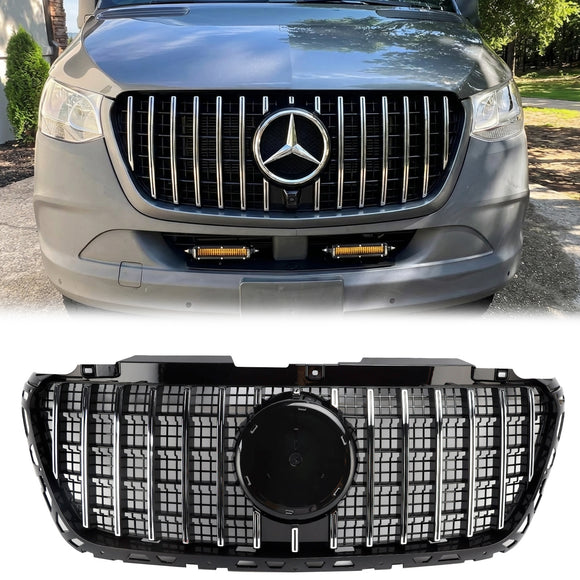 2018.2-2023 Mercedes Benz Sprinter W907 W910 1500 2500 3500 GT Style Front Bumper Grill Black Grille