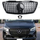 Mercedes Sprinter W907  W910 Grade dianteira estilo GT, para-choque superior, preta, substituição para modelos 2018-2023.-1