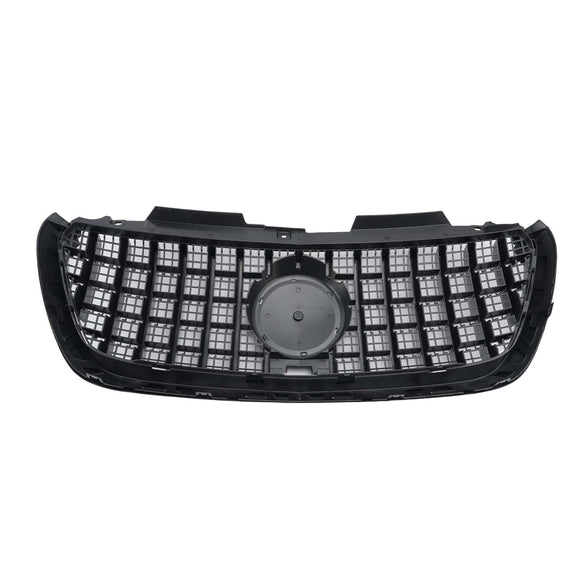 Mercedes Sprinter 2018-2026 W907  W910 Calandre de pare-chocs avant de remplacement style GT, noir brillant, avec cadre noir.