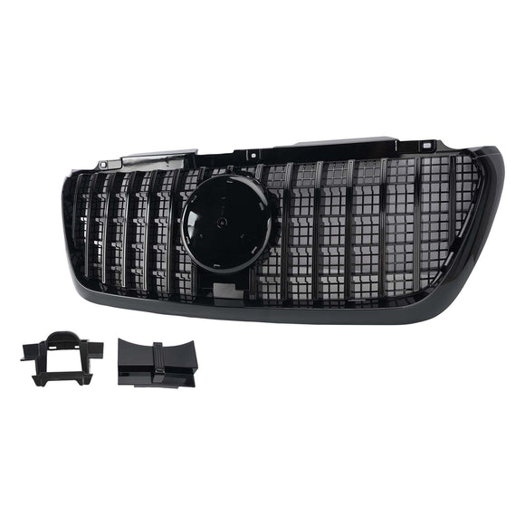 Mercedes Sprinter 2018-2026 W907  W910 Calandre de pare-chocs avant de remplacement style GT, noir brillant, avec cadre noir.