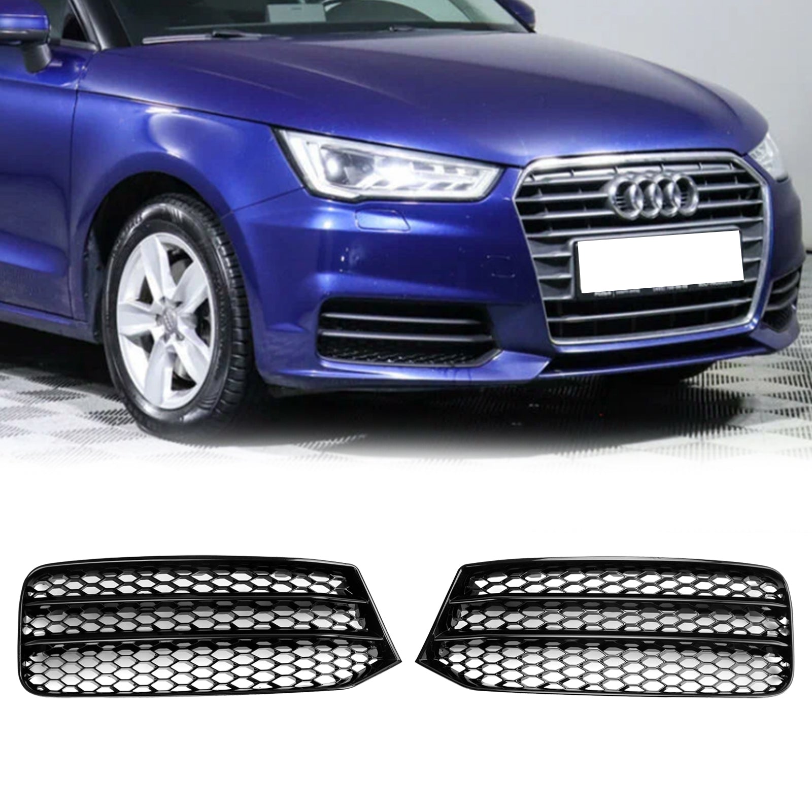 2015-2018 Audi A1 8X 8XA807681B Pair Front Bumper Fog Light Cover Grill Grille