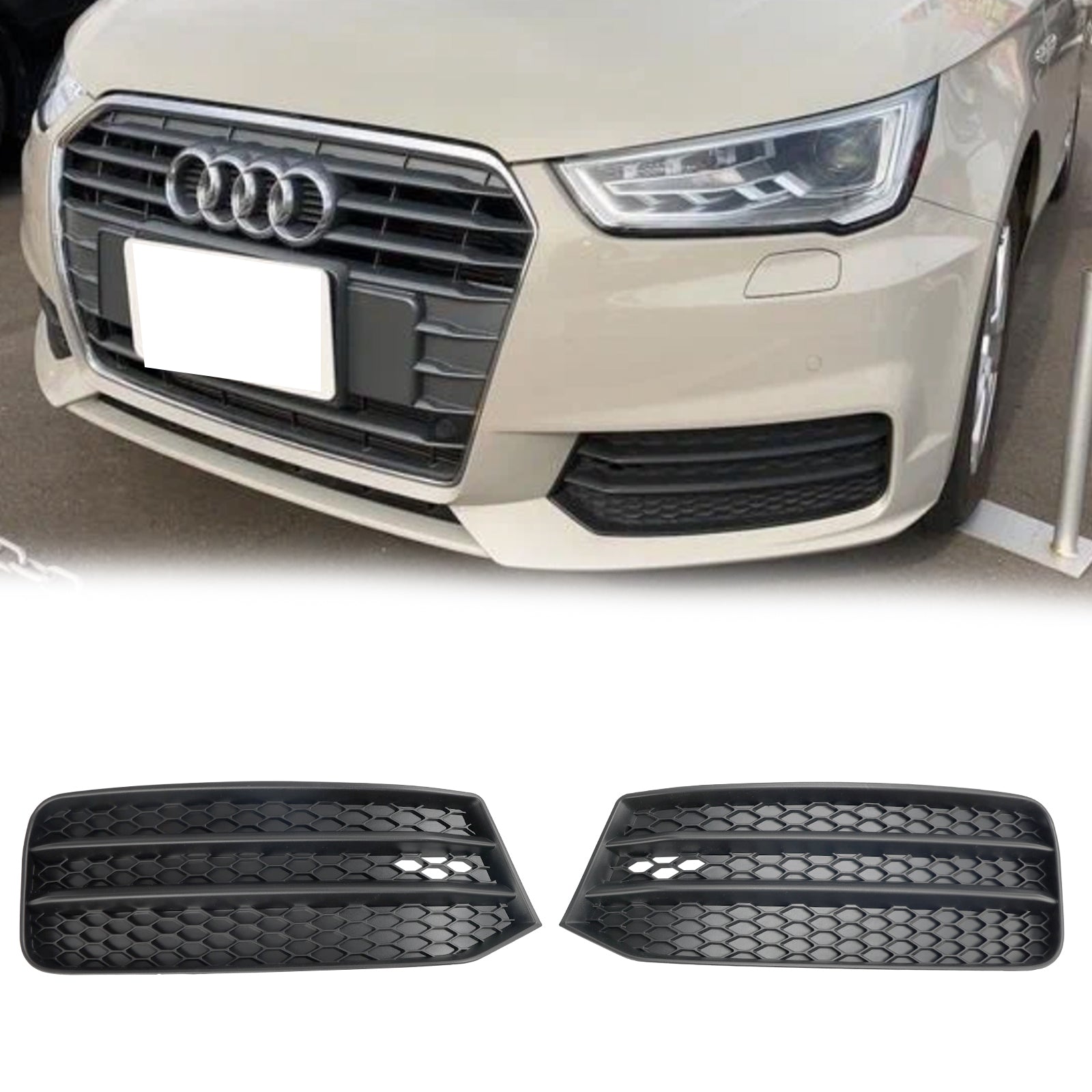 2015-2018 Audi A1 8X 8XA807681B 8XA807682B 2 pièces pare-chocs avant antibrouillard couverture calandre