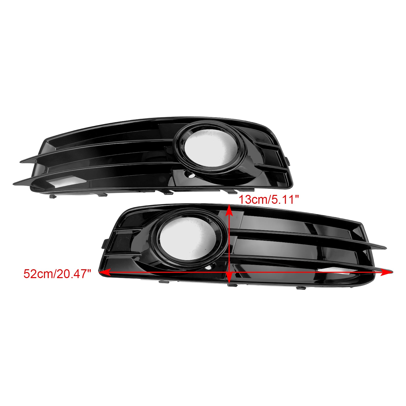 Audi A3 S-Line 8P 2009-2013 Honeycomb Fog Light Grille Front Bumper Lowe Cover Black Grill 8P0807682 8P0807681