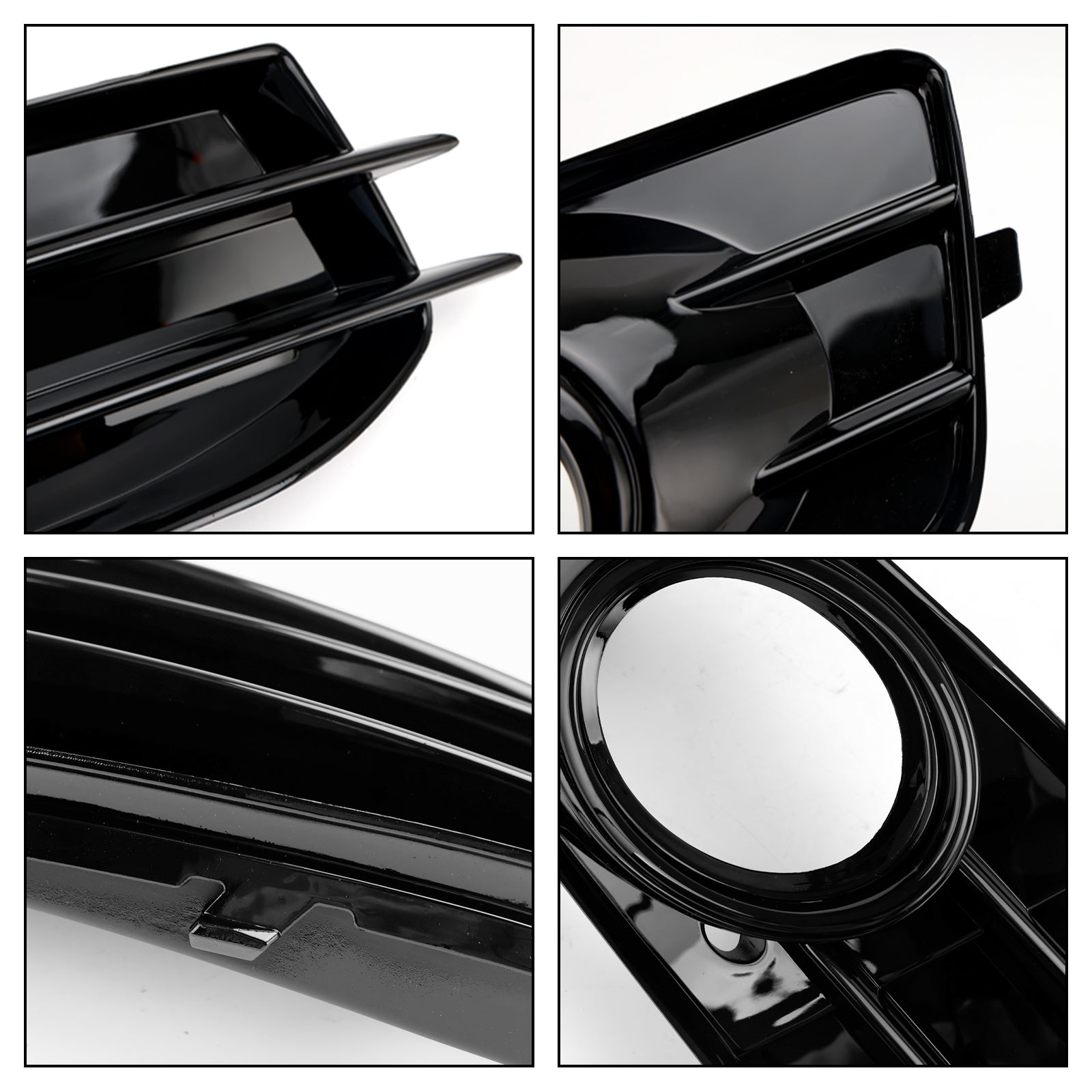 Audi A3 S-Line 8P 2009-2013 Honeycomb Fog Light Grille Front Bumper Lowe Cover Black Grill 8P0807682 8P0807681