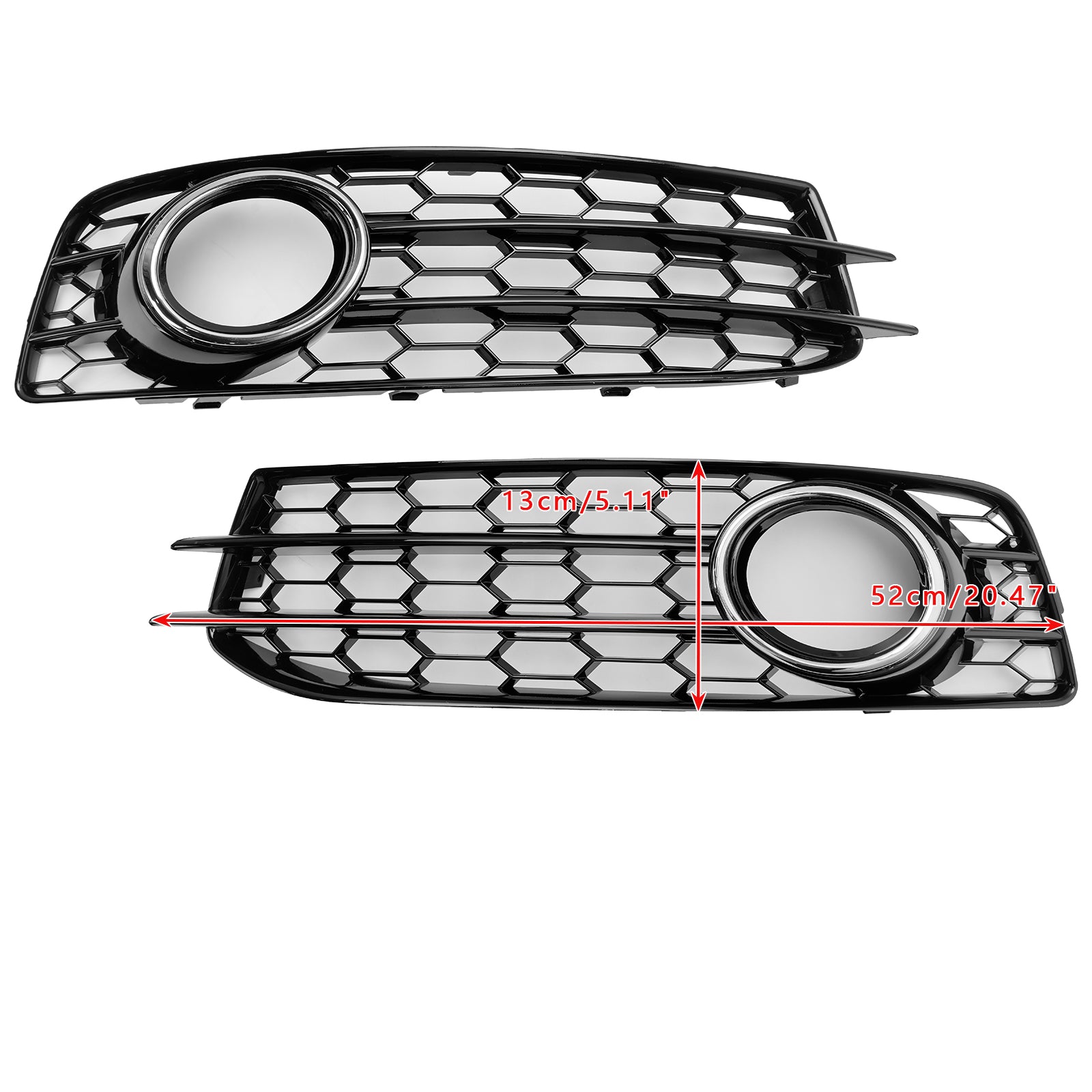 Audi A3 S-Line 8P 2009-2013 Honeycomb Fog Light Grille Front Bumper Lowe Cover Black Grill 8P0807682 8P0807681