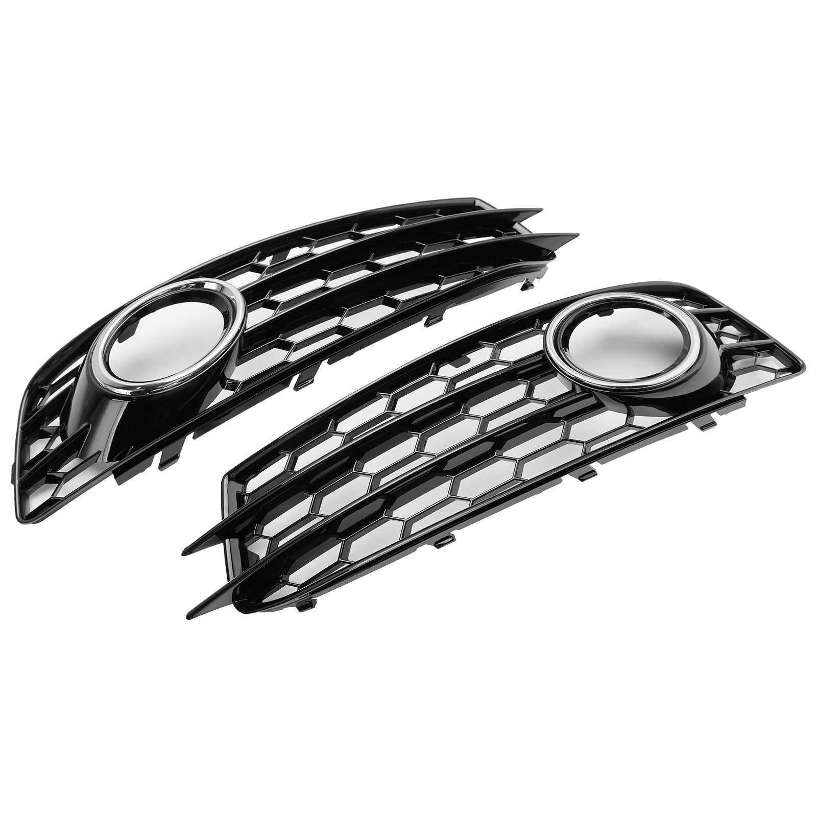 Audi A3 S-Line 8P 2009-2013 Honeycomb Fog Light Grille Front Bumper Lowe Cover Black Grill 8P0807682 8P0807681