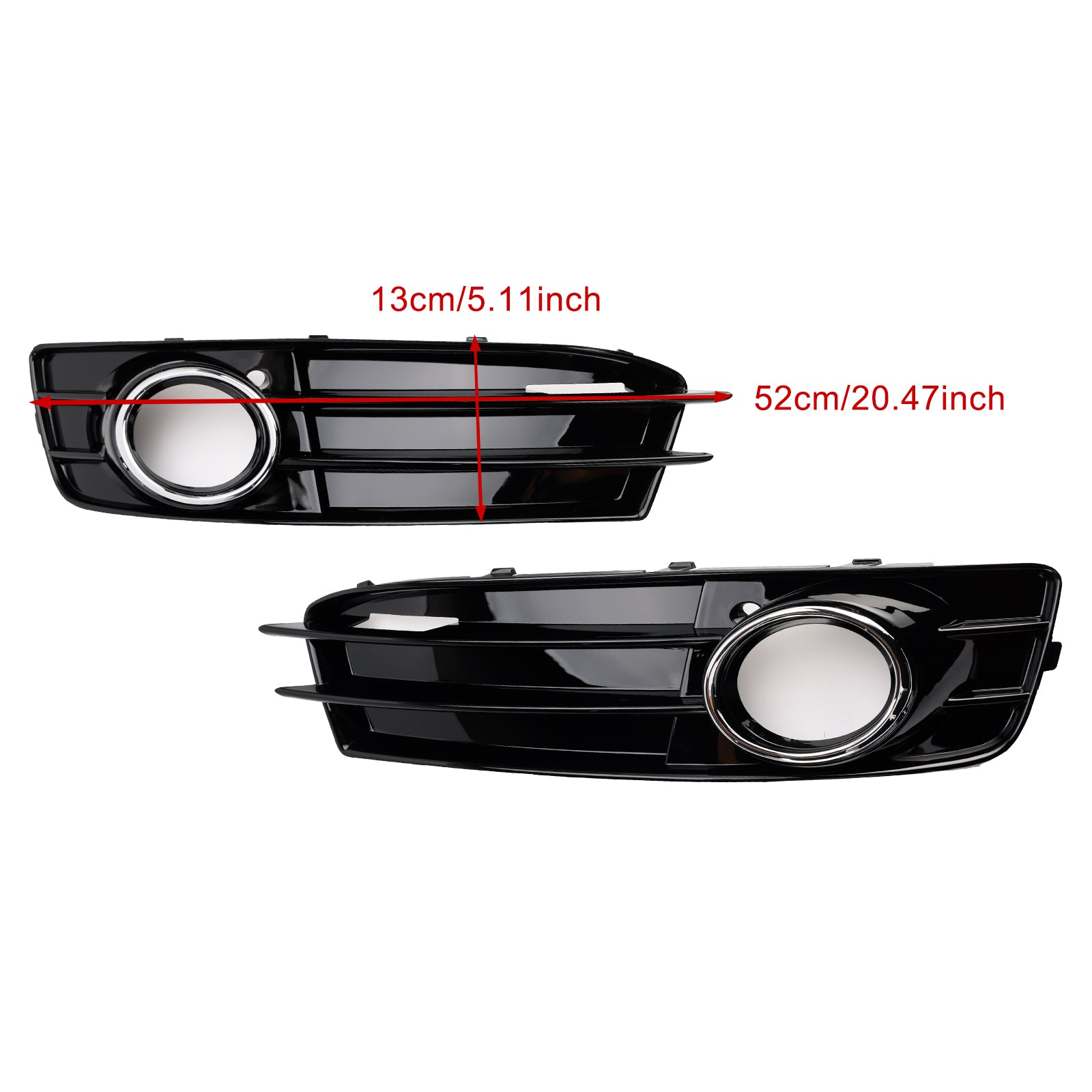 Audi A3 S-Line 8P 2009-2013 Honeycomb Fog Light Grille Front Bumper Lowe Cover Black Grill 8P0807682 8P0807681
