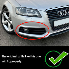 2009-2013 Audi A3 8P S-Line Style nid d'abeille pare-chocs avant calandre antibrouillard couverture noire 8P0 807 682 K T94 8P0 807 681 AF T94 - 0