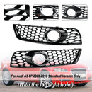 2009–2013 Audi A3 8P Honeycomb Lowe Grill Frontstoßstange Nebelscheinwerfergitter schwarze Abdeckung 8P0807682D 8P0807681D-13