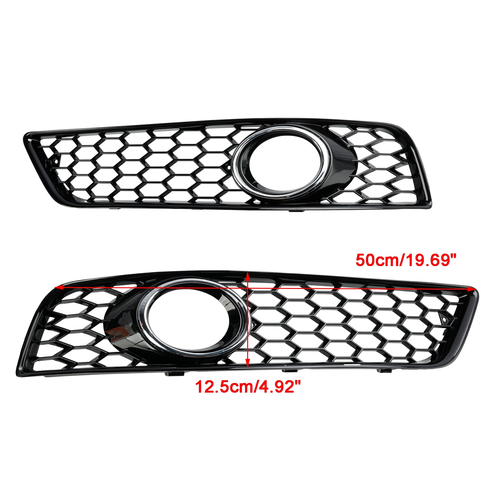 2009-2013 Audi A3 8P Standard Version Honeycomb Bumper Front Fog Light Grille Grill Cover - 0