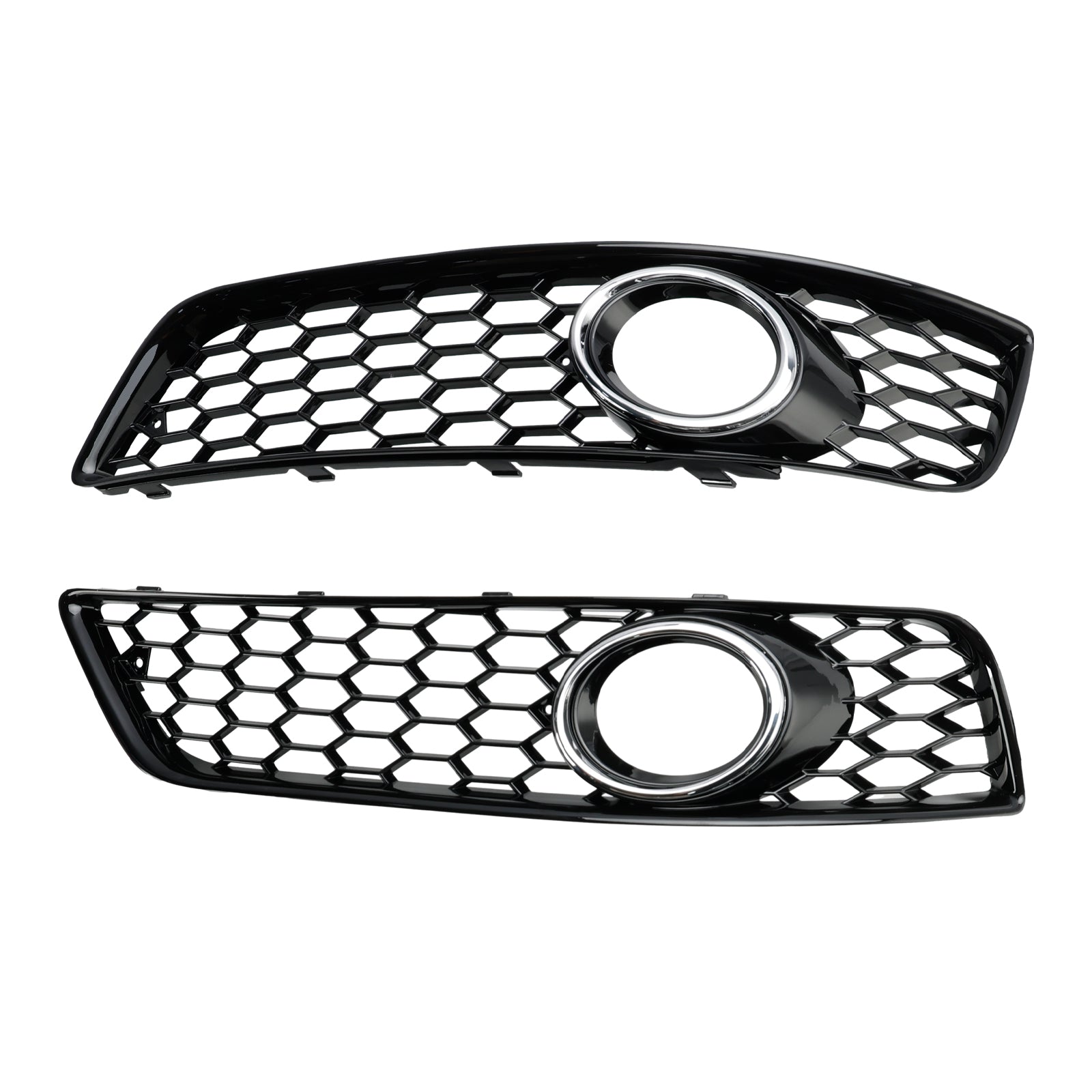 2009-2013 Audi A3 8P Honeycomb Lowe Grill Front Bumper Fog Light Grille Black Cover 8P0807682D 8P0807681D