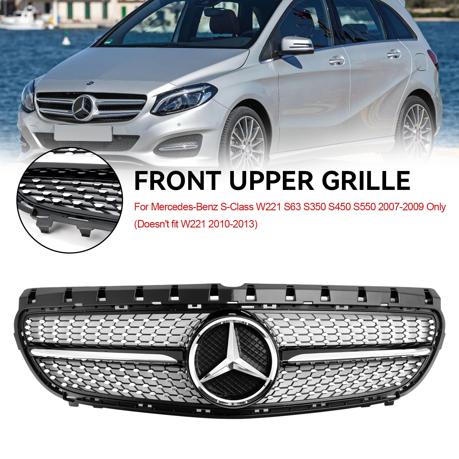 Grille de remplacement pour pare-chocs avant Mercedes Benz Classe B W246 B180 B200 B250 Facelift 2014.11-2018