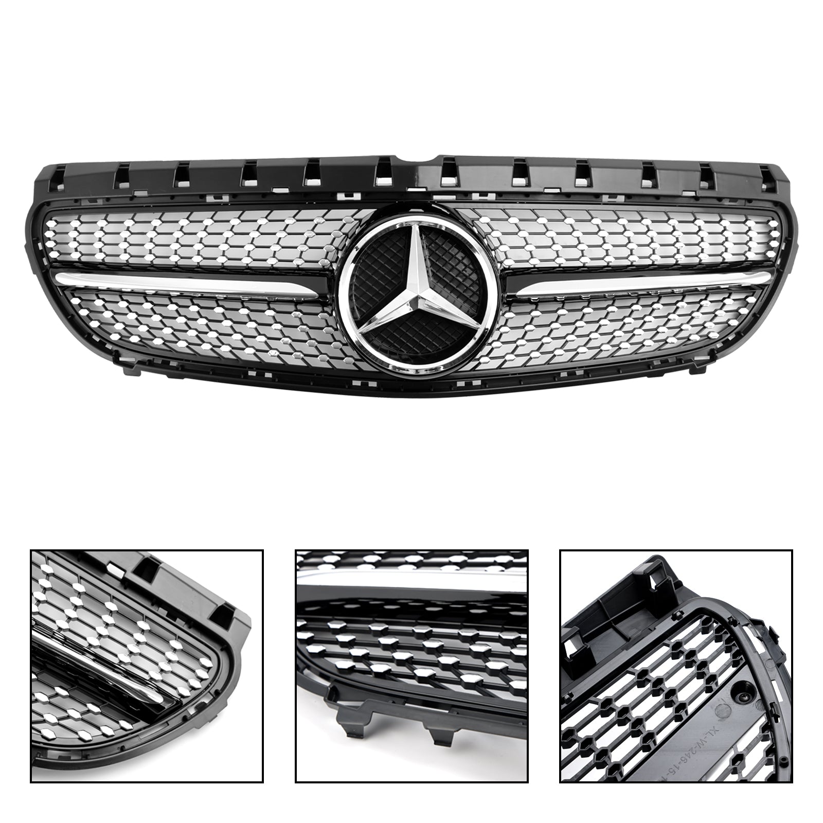 Reemplazo de rejilla de parachoques delantero para Mercedes Benz Clase B W246 B180 B200 B250 Facelift 2014.11-2018