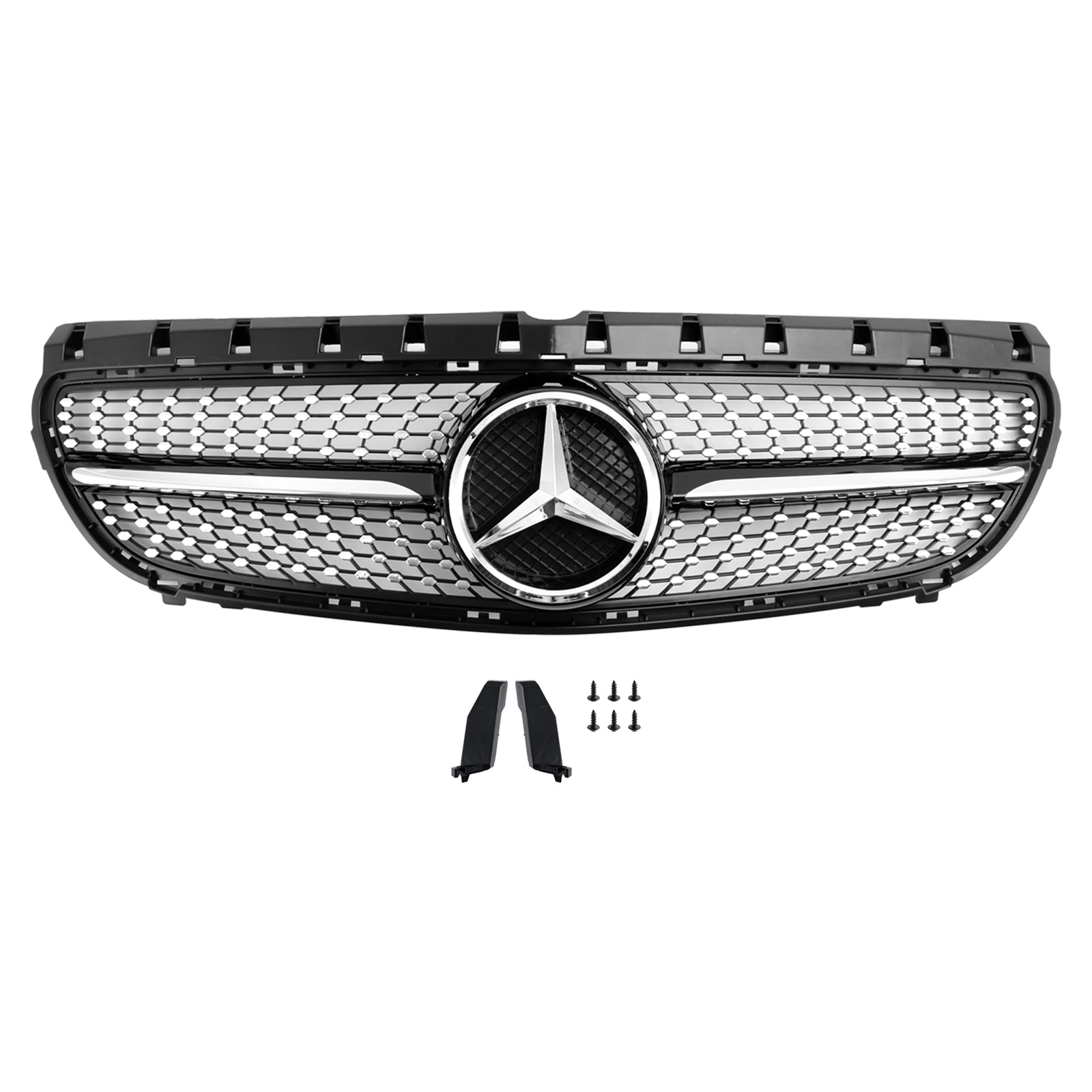 2014-2018 Mercedes Benz B-Class W246 Front Grill Bumper Replacement Diamond Black Chrome Grille