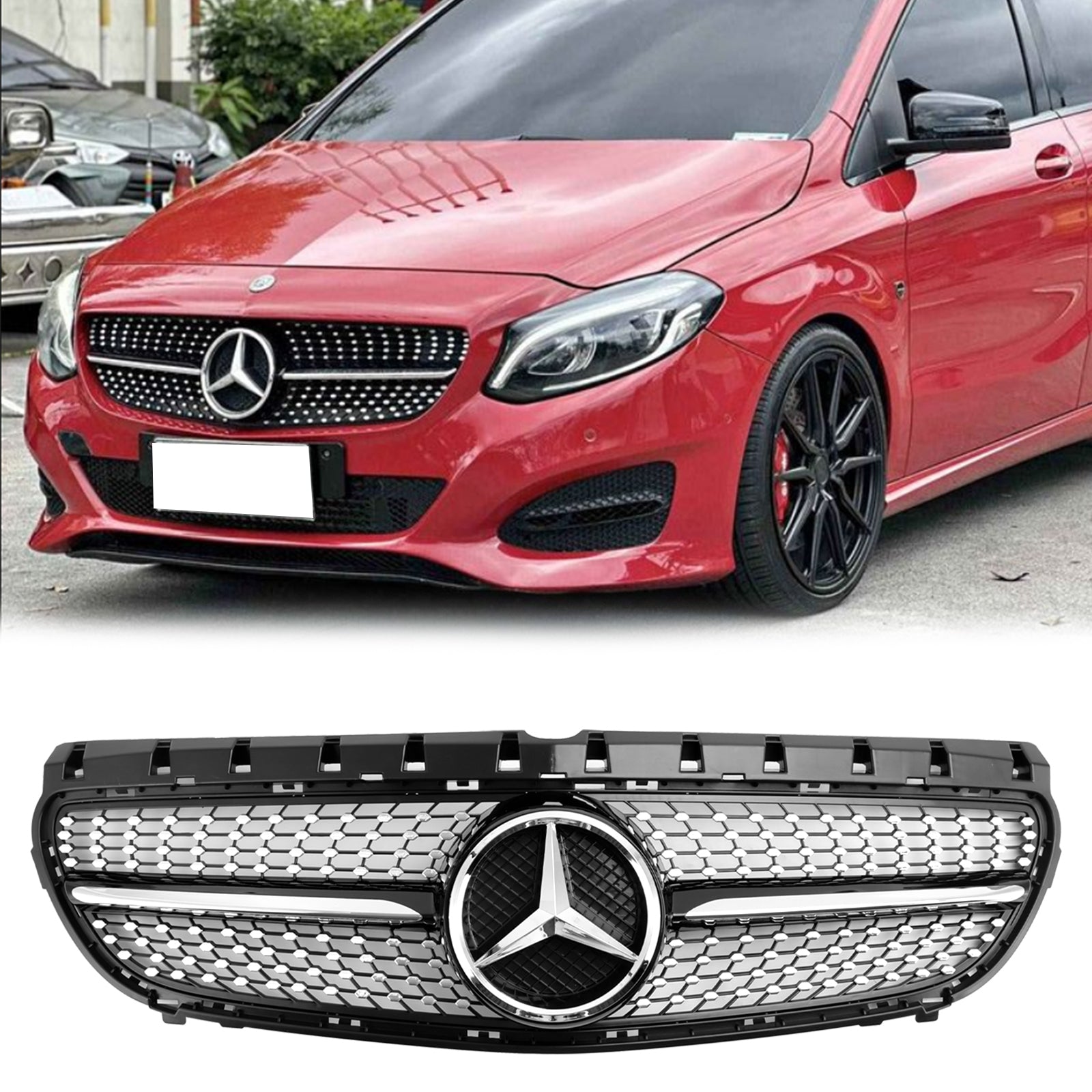 Grille de remplacement pour pare-chocs avant Mercedes Benz Classe B W246 B180 B200 B250 Facelift 2014.11-2018