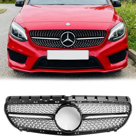2014.11-2018 Mercedes Benz Klasa B W246 Zamiennik przedniego grilla, zderzaka, grilla w kolorze diamentowej czerni i chromu