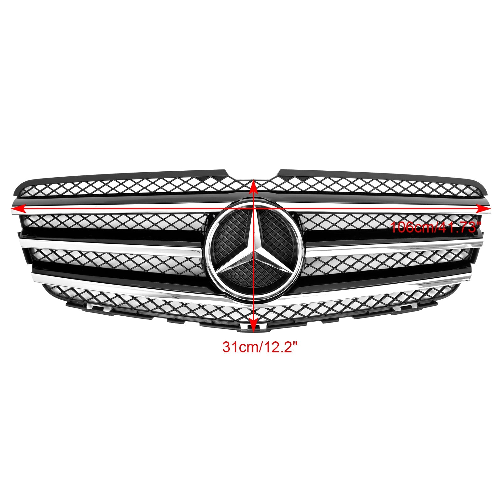 Grille de pare-chocs avant de remplacement chromée noire pour Mercedes-Benz Classe R W251 R350/500/320CDI 2010-2013 - 0