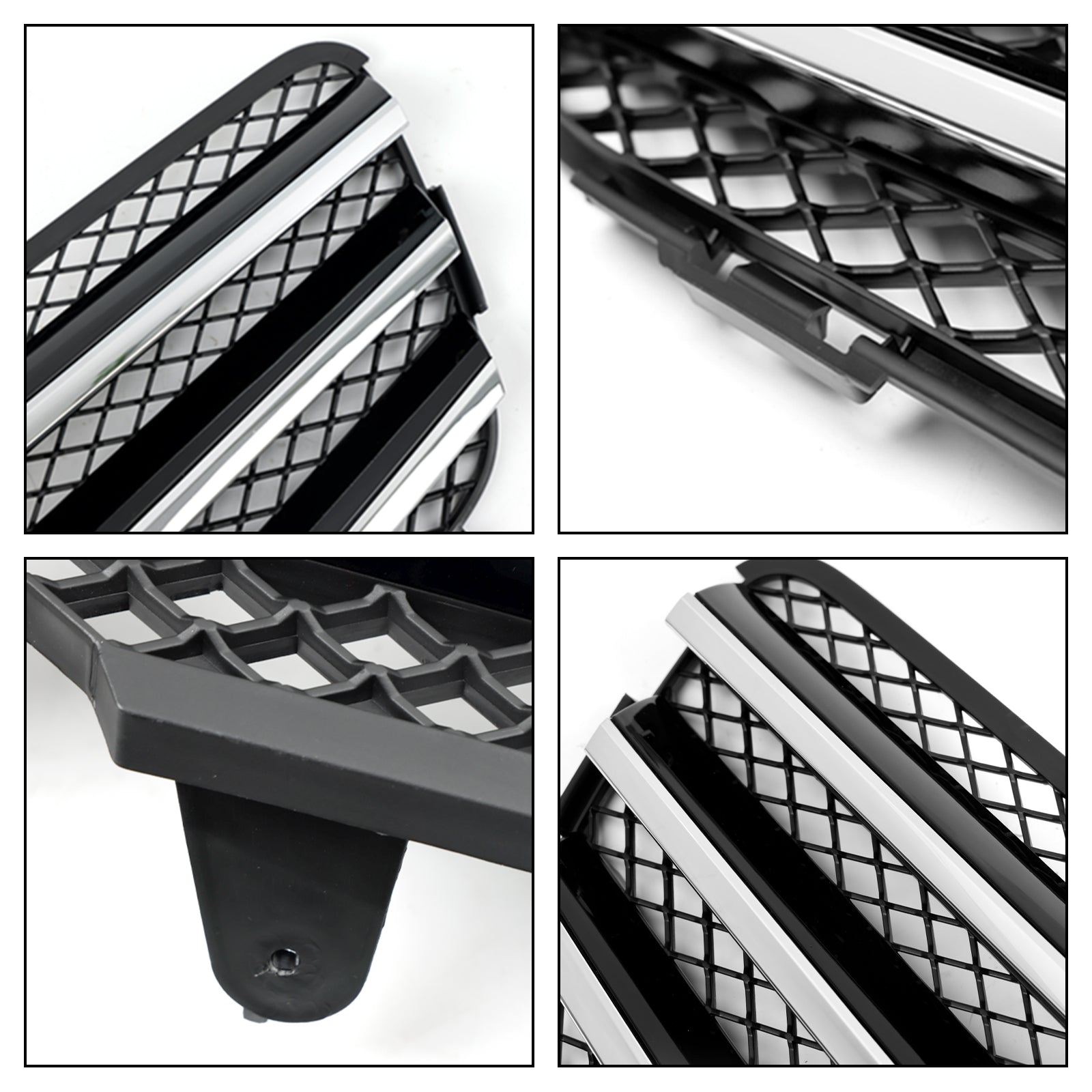 Grille de pare-chocs avant de remplacement chromée noire pour Mercedes-Benz Classe R W251 R350/500/320CDI 2010-2013