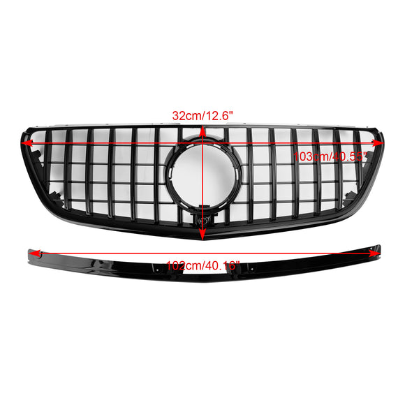 Mercedes Benz Vito / Metris 2015 2016 2017 2018 2019 W447 Diamond Grille Front Bumper Chrome Grill