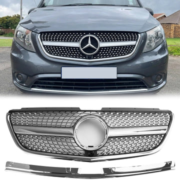 Mercedes Benz Vito/Metris 2015-2019. W447 Calandre de pare-chocs avant à motif diamant