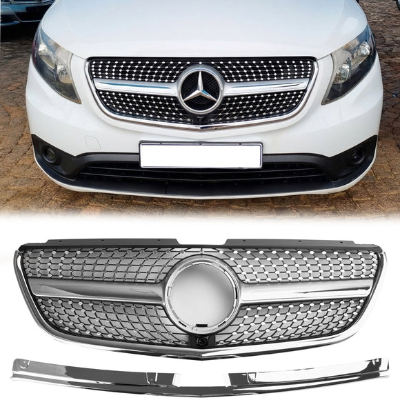 2015-2019Mercedes Benz Vito/Metris W447 Parrilla delantera con diseño de diamante