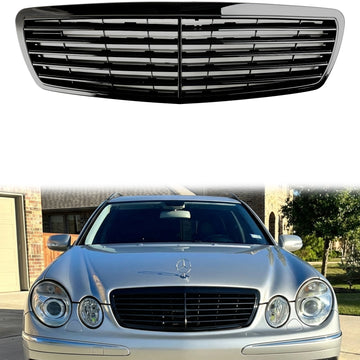 Mercedes-Benz W211 E-Class E320 E350 E500 E55 2002-2006 Black Grill Front Bumper Grille