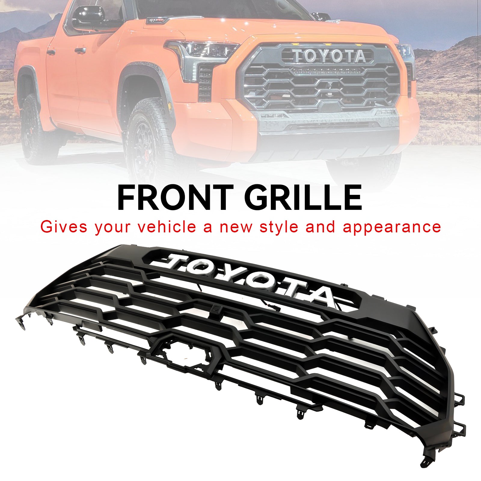 2022-2025 Toyota Tundra TRD PRO Style Front Bumper Grill Matte Black Grille