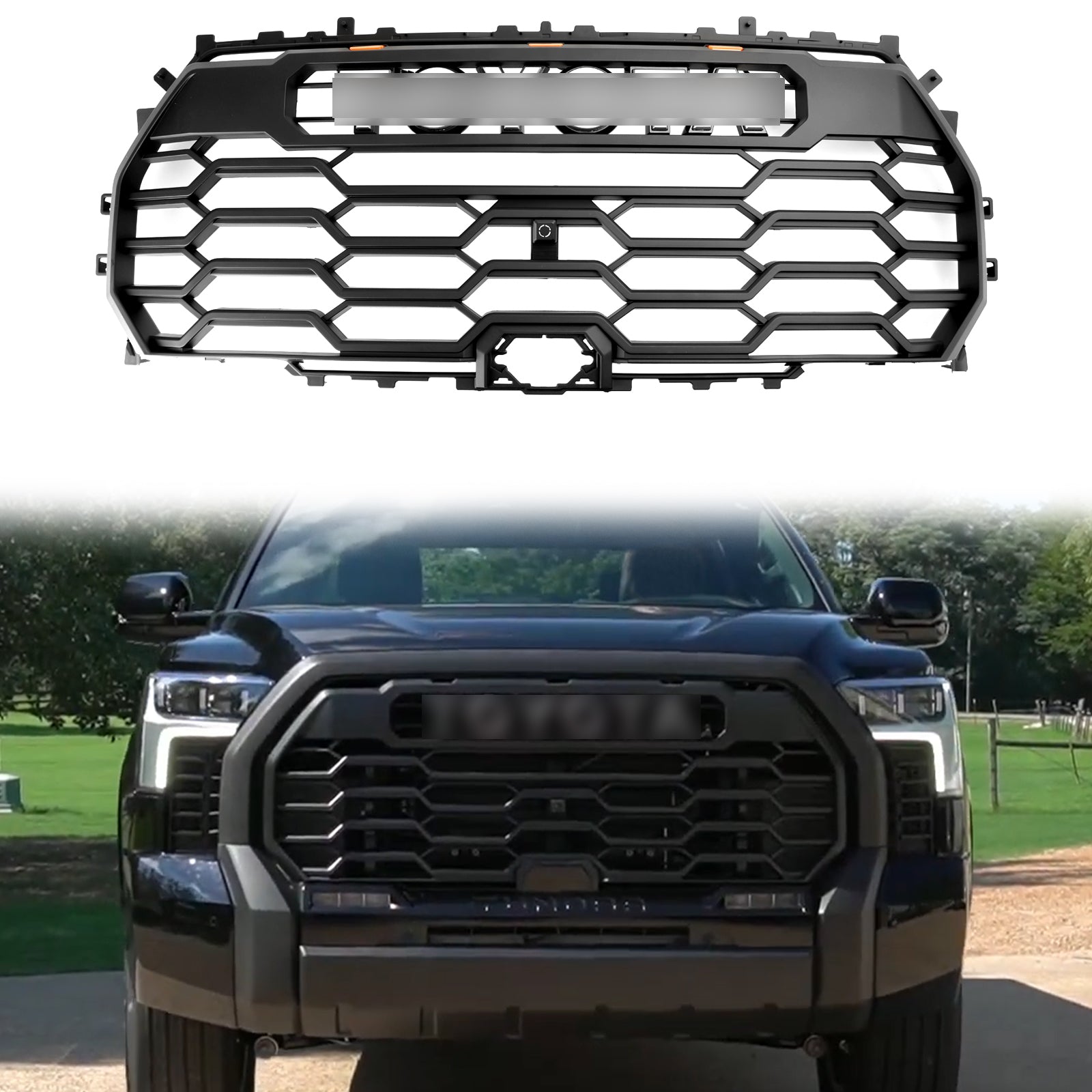 2022-2025 Toyota Tundra TRD PRO Style Front Bumper Grill Matte Black Grille