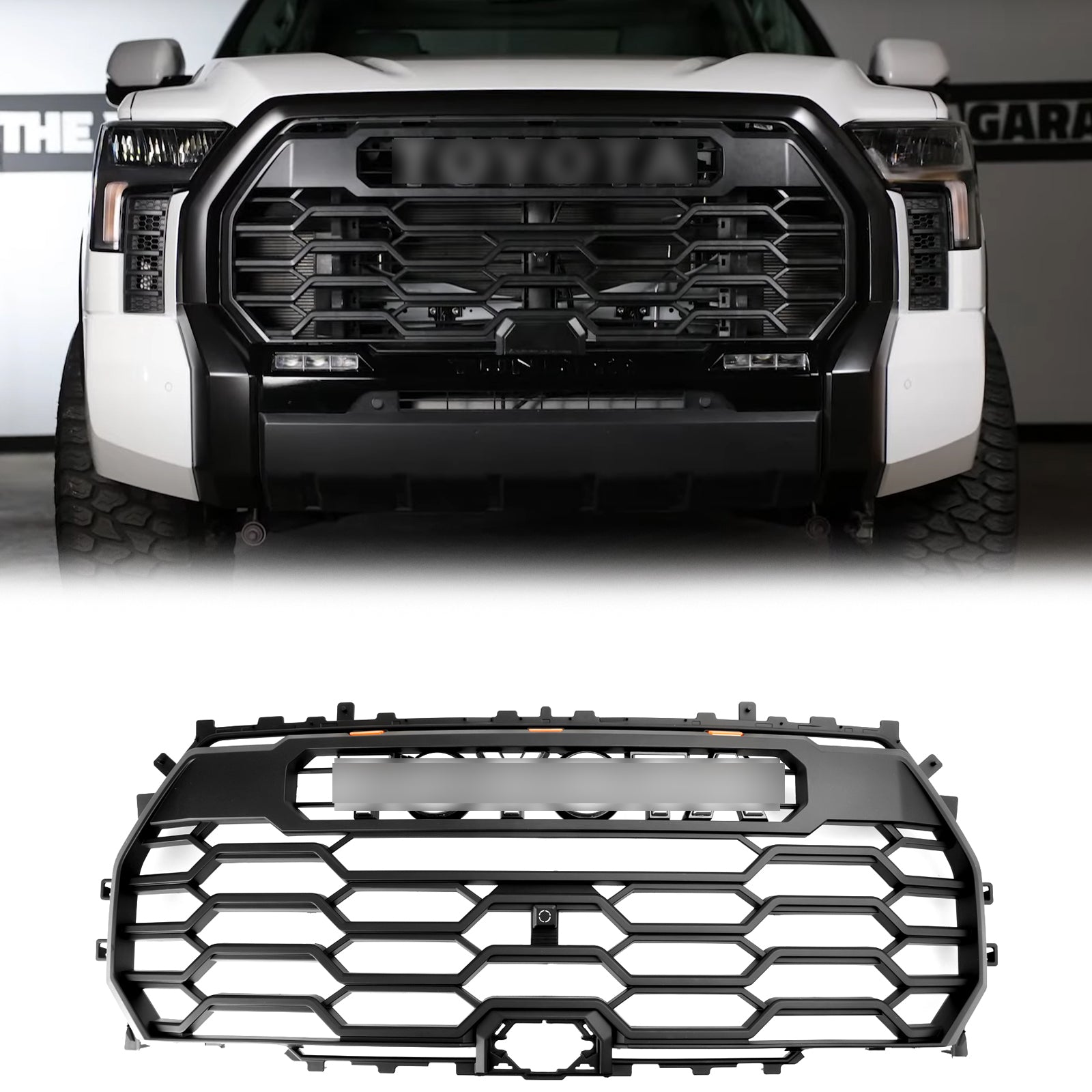 2022-2025 Toyota Tundra TRD PRO Style Front Bumper Grill Matte Black Grille - 0