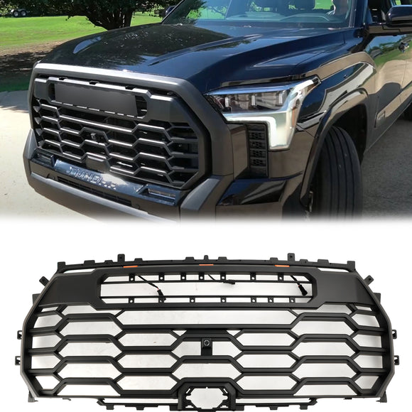 2022-2026 Toyota Tundra TRD PRO Style Front Bumper Grill Matte Black Grille With TOYOTA Letter